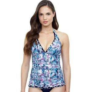 Nuevo Tankini Profile by Gottex para mujer con estampado de volantes talla 8 - Imagen 1 de 4