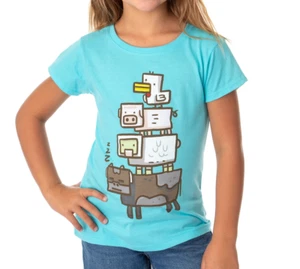 Minecraft Girls' Cute Animal Totem Short Sleeve Tee. Size 6/6X (SM). Brand New! - Picture 1 of 2