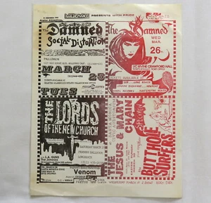 The Jesus And Mary Chain Original Show Flyer 1980's Social Distortion *Punk* - Picture 1 of 3