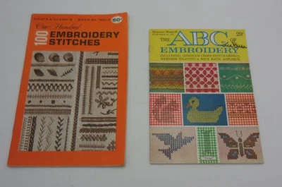2 Vintage Embroidery Stitches Patterns Booklets Coats & Clark's American Thread - Image 1 of 4