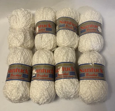Columbia-Minerva Nantuck hilo cepillado acrílico mezcla 50 g blanco blanqueador 8 madejas Foto 1 de 4