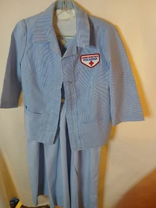 Vintage 6 Piece American Red Cross Volunteer Dress Nurse Uniform & Caps Hoover - Picture 1 of 24