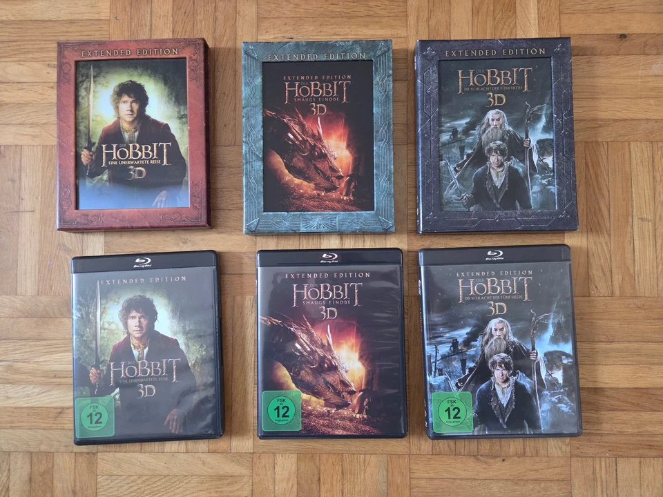 Der Hobbit 1-3     BluRay/3D BluRay Extended Edition - Bild 1 von 3