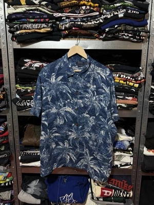 Polo Ralph Lauren Blue Linen Palm Island Button Blue Men’s Shirt Size 2XL Hawaii - Image 1 of 4