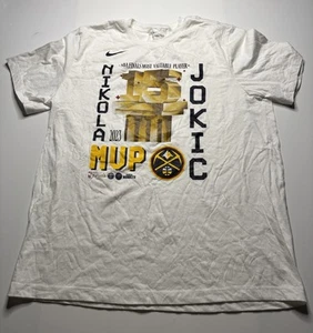 Nike Men's Denver Nuggets 2023 NBA Nikola Jokic MVP T-Shirt XL White All Star - Picture 1 of 5