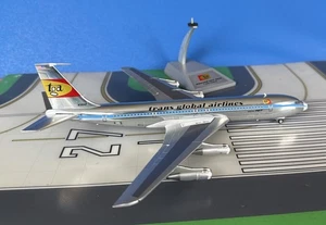 Trans Global Airlines Boeing 707-349C N324F Aeropuerto Película 1:200 diecast a bordo - Imagen 1 de 1
