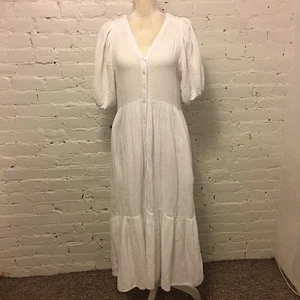 Vestido midi Xirena algodón gasa lennox blanco talla mediana - Imagen 1 de 7