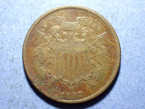 1867 Two Cent piece  Fine details - Picture 1 of 2