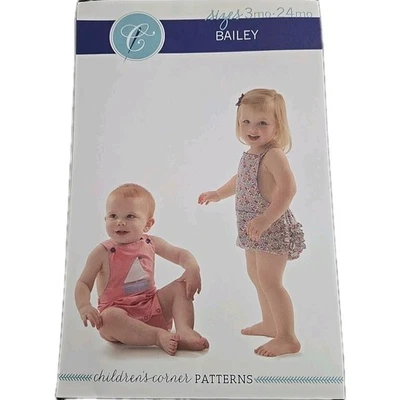 Children's Corner Pattern 294 Bailey Romper Boys & Girls Size 3mo-24mo Uncut - Image 1 of 4