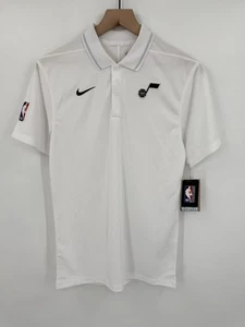 NEW Nike Utah Jazz NBA Authentics Dri-Fit Polo Shirt White Men's XS Extra Small - Picture 1 of 8