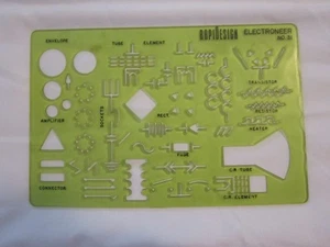RAPIDESIGN ELECTRONEER NO. 31 BEROL DRAFTING TEMPLATE GREEN GENTLY USED - Picture 1 of 4