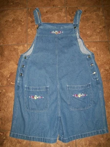 VTG Carolina Bay Jumper Romper Overalls Embroidered Shortalls Bibs Sz Plus 18 - Picture 1 of 7