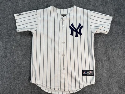 Camiseta de béisbol de los Yankees de Nueva York cano 24 rayas botón delantero MLB majestuosa Foto 1 de 4
