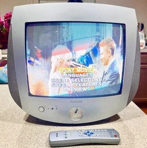X-RAR! Vintage Retro 1999 Philips 13" SOMBA 13PT30L121 CRT TV mit Fernbedienung GETESTET! - Bild 1 von 7