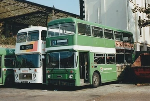 FARBFOTO SOUTHDOWN LEYLAND ATLANTEAN PUF727M UNFALL SCHADEN SCHROTTBUS - Bild 1 von 1