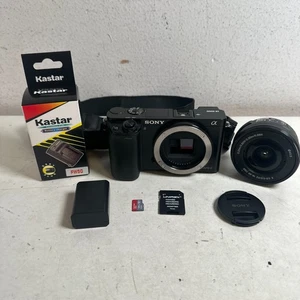 Sony Alpha a6000 Black Mirrorless Digital Camera with SELP1650 16-50mm Zoom Lens - Picture 1 of 21