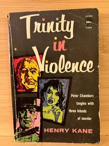 Trinity in Violence by Henry Kane Avon T-264 1958 3 novelettes - Picture 1 of 3