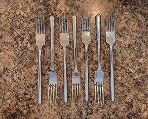 7 Hampton Silversmiths Stainless 7 5/8” Dinner Forks Hexagon Handle HSV10 - Picture 1 of 4
