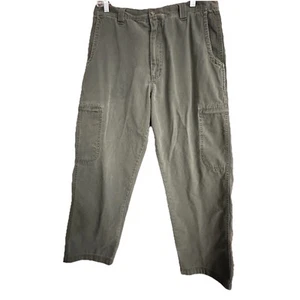 Woolrich Canvas dark loden Cargo Zipper Pockets Outdoor Pants Men's 34X30 chore - Picture 1 of 13