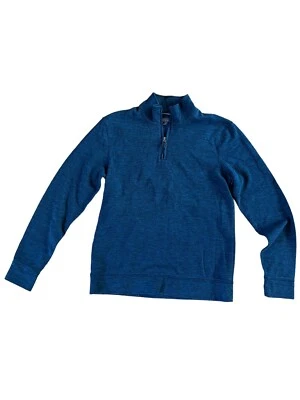 Ike Behar Quarter Zip Sweatshirt Sweater Men’s Medium Blue Pullover Cotton Blend - Image 1 of 4