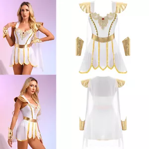 Womens Ancient Roman Greek Costume Princess Warrior Cosplay Party Fancy Dress Up - Picture 1 of 32