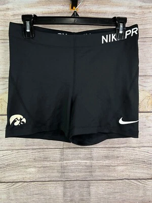 Nike 4" Compression Womens Black Dri-Fit Shorts University of Iowa Hawkeye Large - Image 1 of 4