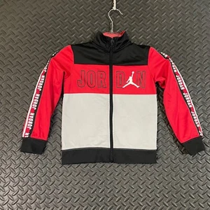 Air Jordan Red Black Gray Athletic Full Zip Track Jacket Kids Youth Size Small - Picture 1 of 8