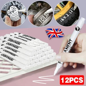 12x Car Tyre Marker Paint Pens White Tire Metal Waterproof Permanent Marking Pen - Picture 1 of 12