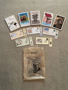 5x 1985 Australia Classic Children's Books Set + Stamp FDC + Bookmark FDI + Bag - Picture 1 of 3