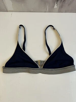 Traje de baño bikini Tory Burch Top azul marino blanco rayas XS Foto 1 de 4