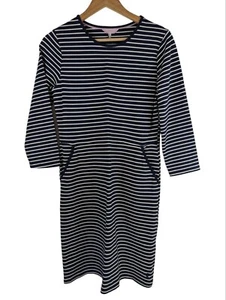 Joules Striped Dress, Emilie Jersey Dress, Navy And White Long Sleeve Size 12 - Picture 1 of 10