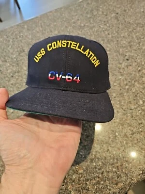 Vintage New Era USS Constellation CV-64 Hat  Medium/Large Made In USA Snapback - Image 1 of 4