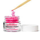 Hot Pink Edible Shimmer Flakes 4g Jar Edible Glitter Freezer & Bake Safe Flakes