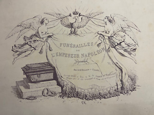 Rarissime grande lithographie Napoléon Bonaparte funerailles empereur 1840