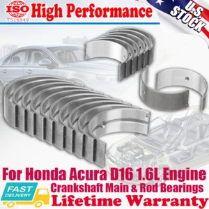 Main & Rod Bearings for Honda Civic Acura Integra 1.6L D16A D16Y D16Z 1986-2000 - Picture 1 of 9