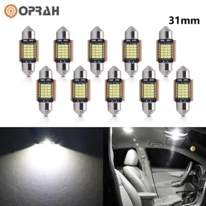 10 Piezas 31MM CANBUS DE3175 Festón LED Mapa Domo Interior Bombillas 6000K Blanco - Imagen 1 de 8