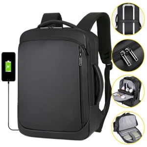 Men Anti Theft 15.6" Laptop Backpack USB Charging Travel School Business Bag USA - Picture 1 of 22