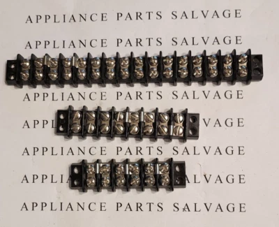 DOUBLE ROW SCREW TERMINAL BLOCK SET OF 3:  1 EACH: 16 DOUBLE, 8 DOUBLE, 6 DOUBLE - Image 1 of 3