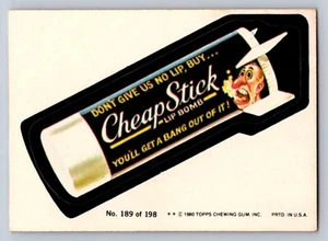 1980 Topps Wacky Packages CheapStick Lip Bomb Vintage Trading Card # 189 of 198 - Picture 1 of 2