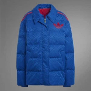 Adidas Monogram ADICOLOR HERITAGE Puffer Jacket IB2023 U.S Women Size S Blue New - Picture 1 of 6