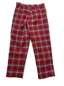 Abercrombie & Fitch Women's Tartan Red Plaid Wool Blend Trouser Pants Size 10 - Picture 1 of 4