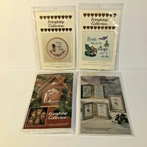 4 Vintage Freundschaft Sammlung Kreuzstich Sets FREUNDE SCHWESTERN HOCHZEIT WEIHNACHTSMANN - Bild 1 von 12