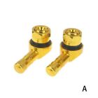 Pair of 2 Aluminum Alloy Motorcycle Tubeless Tire Valve Stems 90 Degree Bent