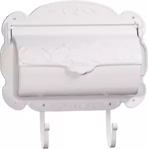 Cast Aluminum Metal Decorative Mailbox with Newspaper Hooks, Easy to Install Wal - Picture 1 of 8