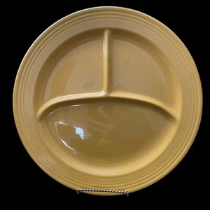 Vintage Fiesta Fiestaware Divided Grill Plate Yellow Compartment 10 1/2" - Picture 1 of 6