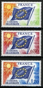 Francia 1975, Juego Marcas de Servicio Consejo de Europa VF MNH, Mi 16-18 7,2€ - Imagen 1 de 1