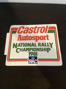 1981 CASTROL NATIONAL RALLY CHAMPIONSHIP ORIGINAL PERIODE AUFKLEBER RALLYE - Bild 1 von 2