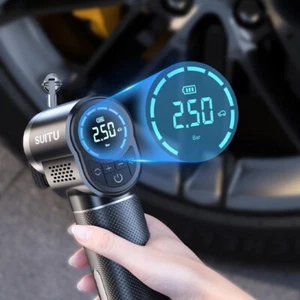 Cordless Digital Car Tire Inflator USB Rechargeable Tire Air Compressor Pump LCD - Picture 1 of 19