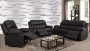NEW Black or Brown 3PC Recliner Sofa Set - 5 Seats Recline! - Comfortable Living - Picture 1 of 13