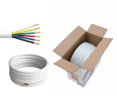 1000FT Security Cable 22/6AWG Stranded Shielded CCA Fire Burglar Alarm CCTV Wire - Image 1 of 4